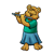 Bear Playing Flute Color PNG