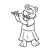 Bear Playing Flute Line PNG