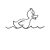 Duck Swimming Line PNG