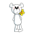 Shy White Bear Color PNG