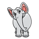 Gray Elephant with head tipped