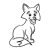 Fox with Eyebrows Line PNG