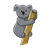 Gray Koala Color PNG