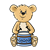 Bear Playing Drum Color PNG
