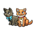 Two Kittens Color PNG
