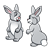 Two Bunnies Color PNG