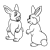 Two Bunnies Line PNG