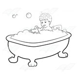 Boy Taking a Bath