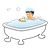 Boy Taking a Bath Color PNG