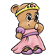Princess Teddy Bear with a crown, slippers, and pink and purple dress