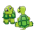 Two Green Turtles Color PNG