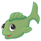 Green Fish with large eyes