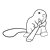 Beaver Gnawing Stick Line PNG
