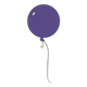 Purple Balloon with a black string