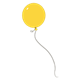 Yellow Balloon with a black string