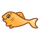Orange Fish with brown outline