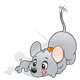 Gray Mouse with an orange shirt