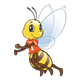 Bee with a red jersey