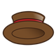 Brown Hat with a red band