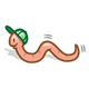 Pink Worm with a green hat