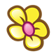 Yellow Flower with pink center