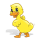 Yellow Duck standing facing away