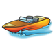 Motorboat in water