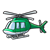Green Helicopter Color PNG