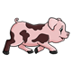 Pink Pig with brown spots