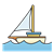 Boat on Ocean Color PNG