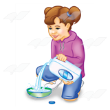 Girl Pouring Milk