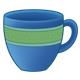 Blue Teacup with a green stripe