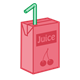 Cherry Juice Box with a green straw