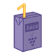 Grape Juice Box with a yellow straw