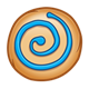 Sugar Cookie with blue frosting swirl