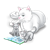 Cats Reading Color PNG