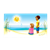 Beach Scene Color PNG