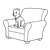White Chair Line PNG