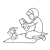 Girl Sitting Line PNG