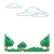Trees and Clouds Color PNG