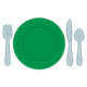 Table Setting with green plate
