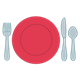 Table Setting with red plate