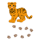 Orange Tiger with brown tracks