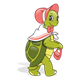 Turtle with a pink bonnet and purse