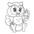Baby Owl Line PNG
