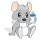 Baby Mouse with a diaper and a bottle