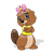 Beaver Girl Color PNG