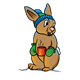Winter Rabbit with hat, mittens, and a mug
