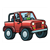 Boy Driving a Jeep Color PDF