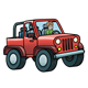 Boy Driving a Jeep 